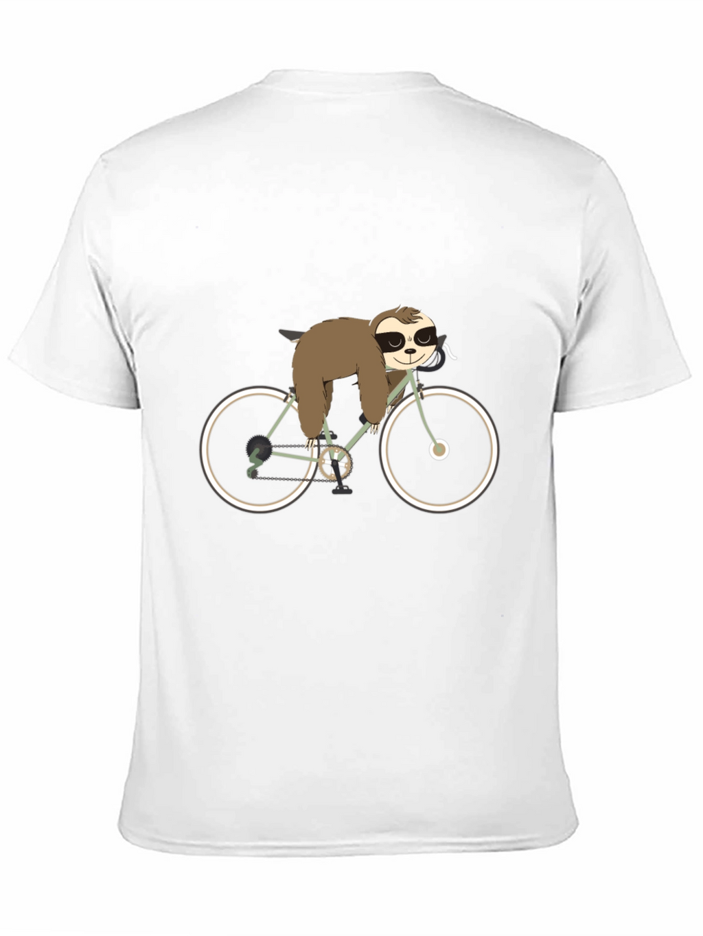 Sloth on Bike Graphic Tee - Black Cotton T-Shirt
