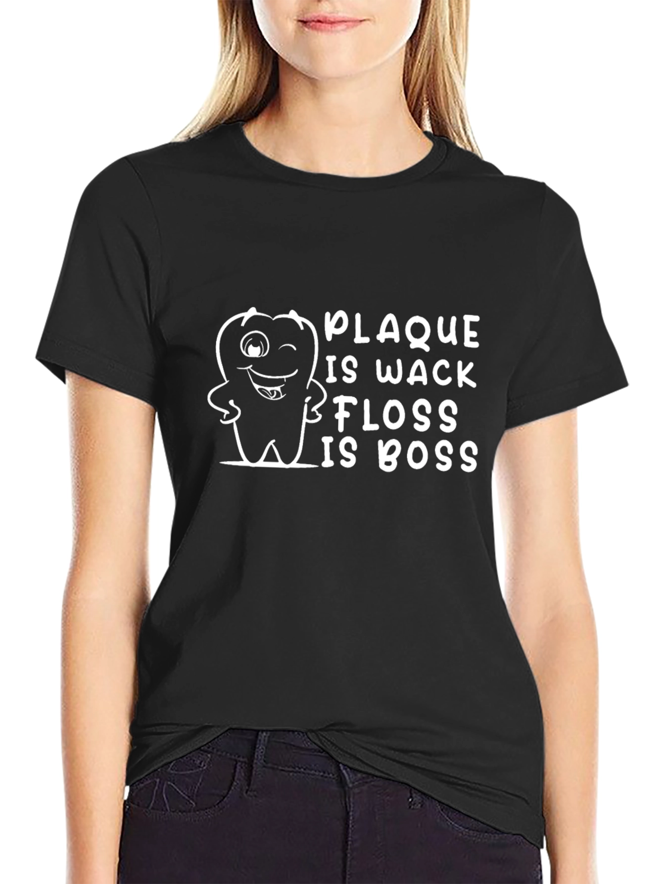 Plaque Is Wack Floss Is Boss Graphic T-Shirt