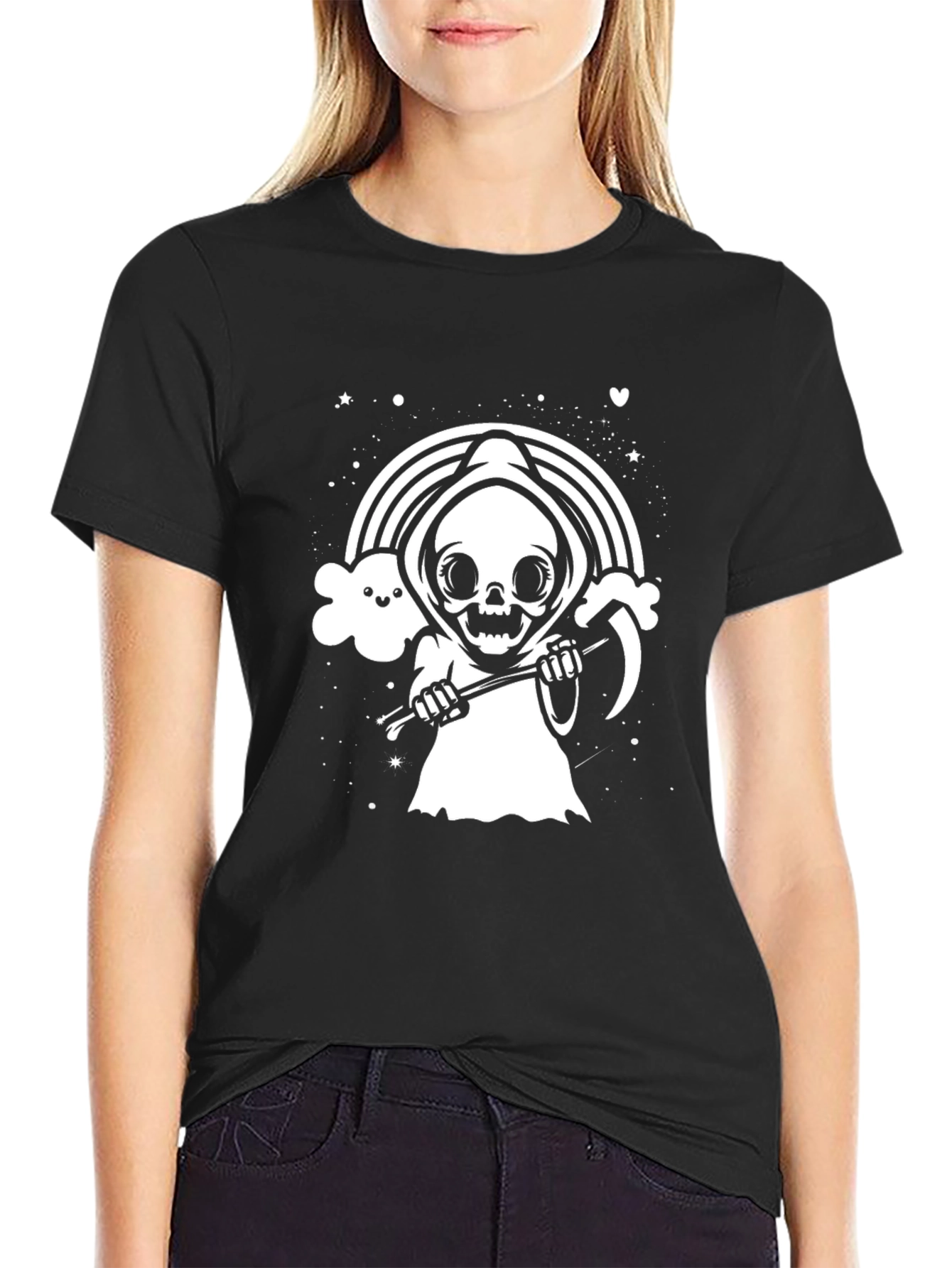 Grim Reaper Rainbow T-Shirt - Cute Death Tee