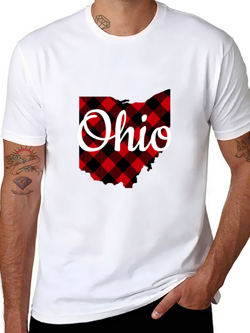 Ohio State Plaid Graphic T-Shirt
