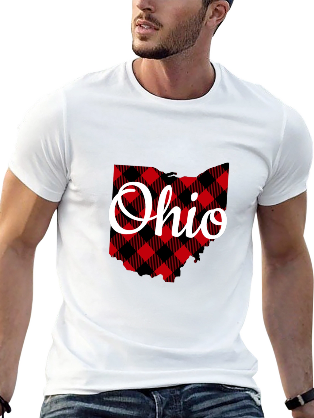 Ohio State Plaid Graphic T-Shirt