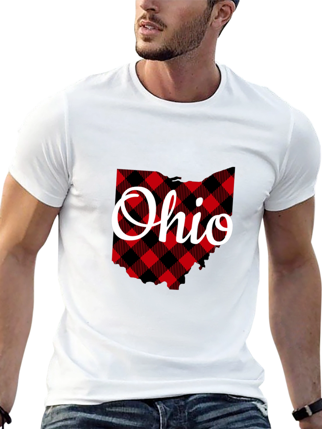 Ohio State Plaid Graphic T-Shirt