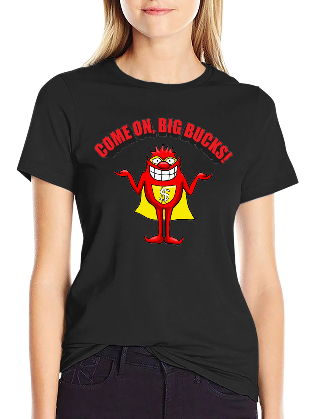 Big Bucks Graphic Tee - Black Cotton T-Shirt