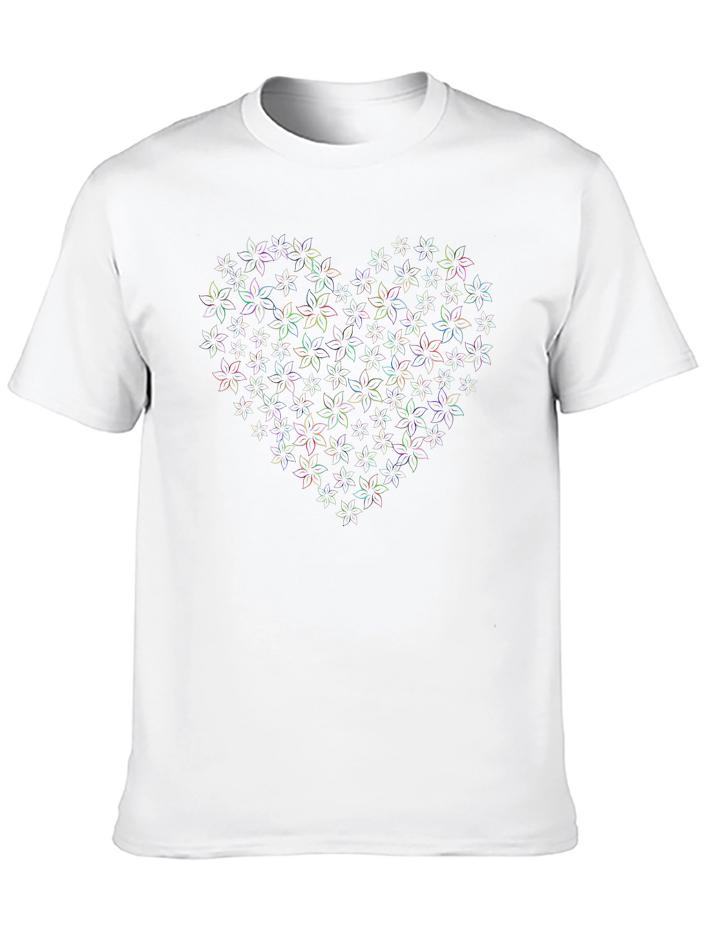 Floral Heart Graphic Black T-Shirt