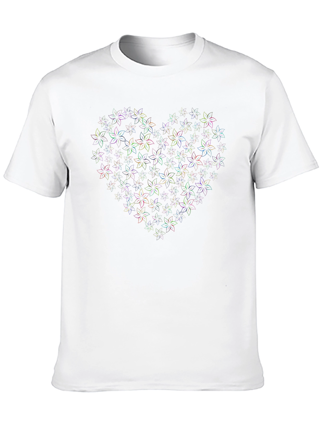 Floral Heart Graphic Black T-Shirt