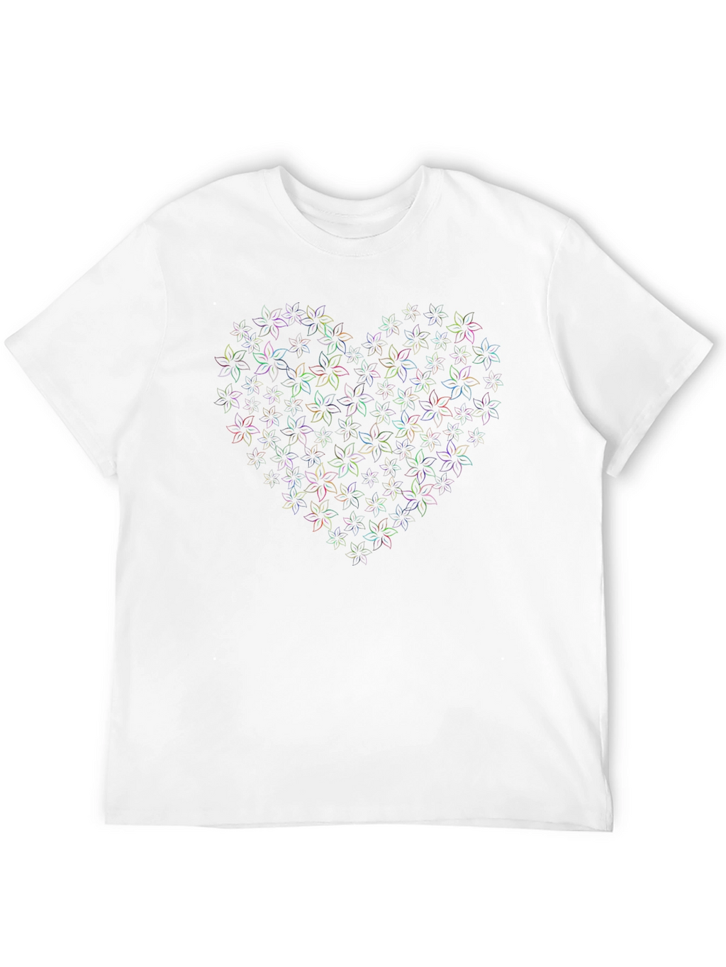 Floral Heart Graphic Black T-Shirt