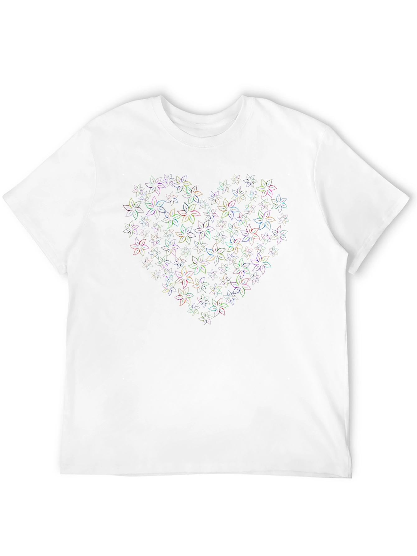 Floral Heart Graphic Black T-Shirt