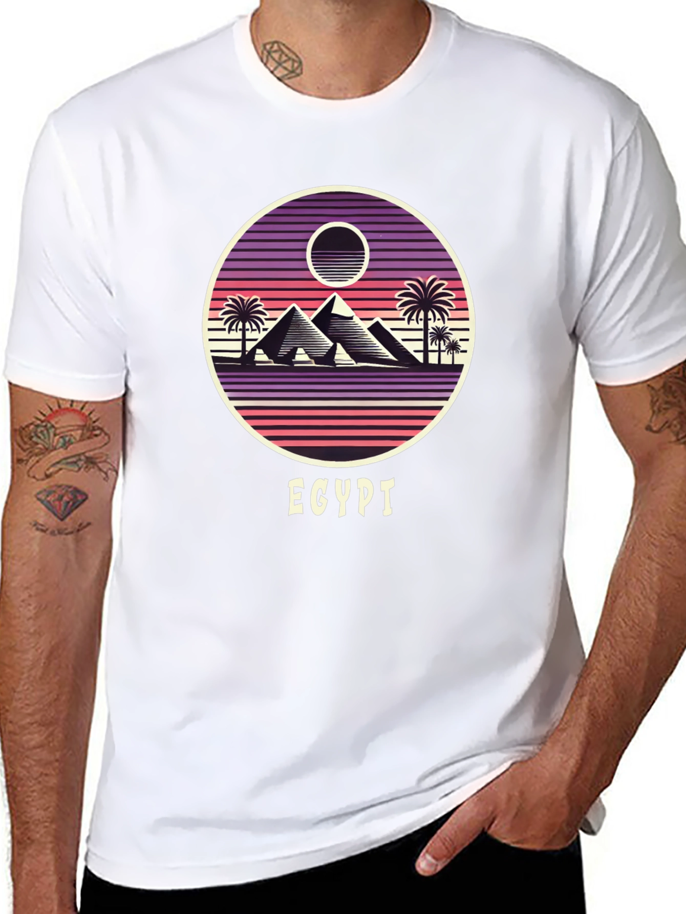 Retro Egypt Pyramid Graphic Tee - Unisex