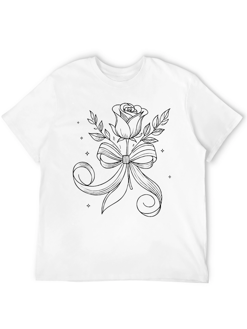 Rose & Ribbon Black Graphic Tee
