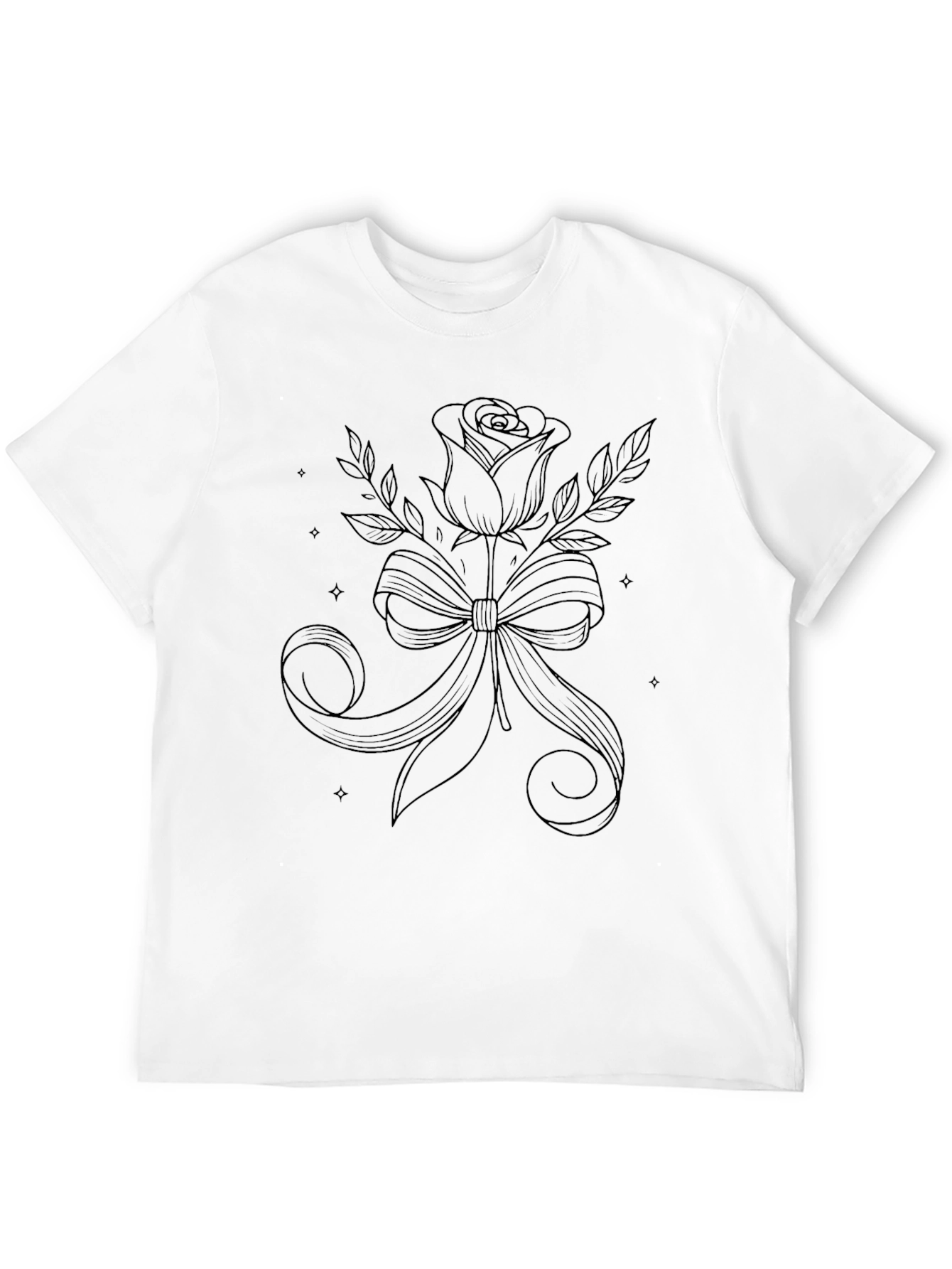 Rose & Ribbon Black Graphic Tee