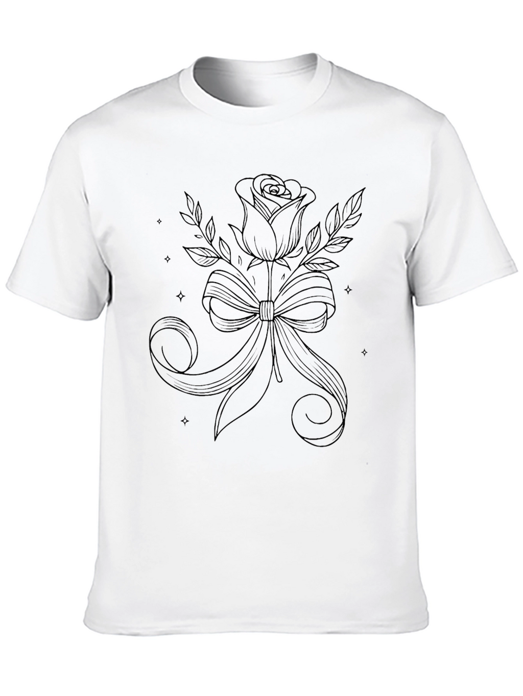 Rose & Ribbon Black Graphic Tee