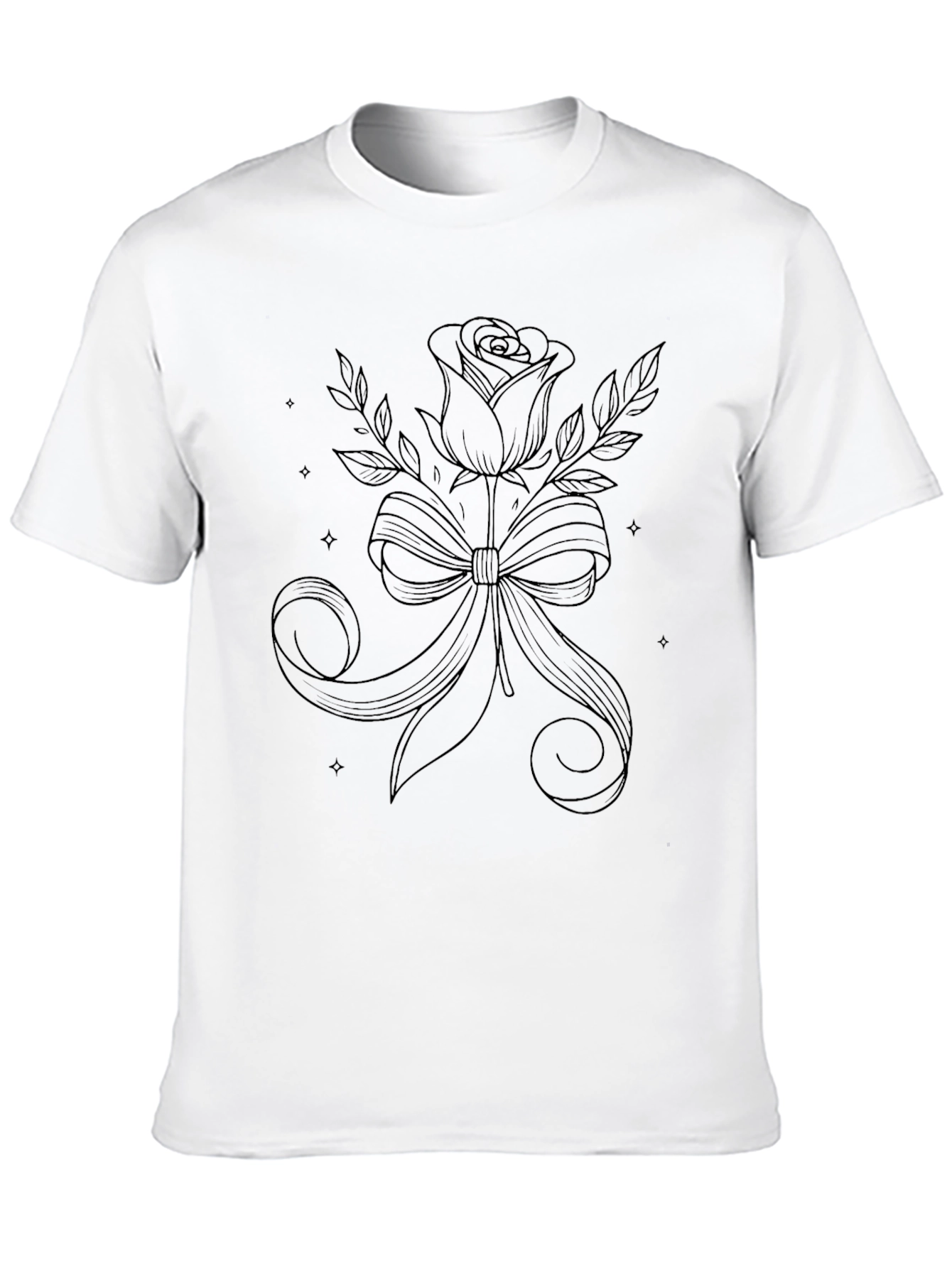 Rose & Ribbon Black Graphic Tee