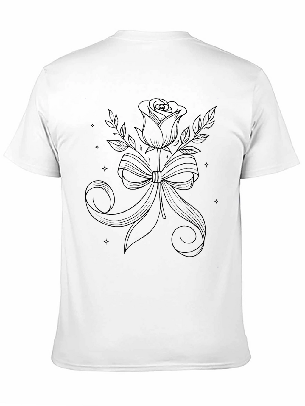 Rose & Ribbon Black Graphic Tee