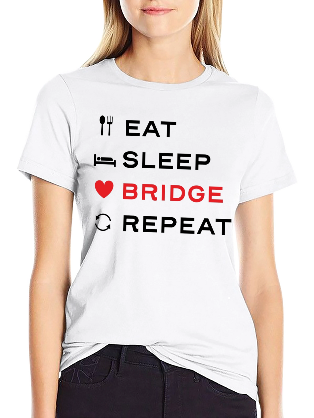 Eat Sleep Bridge Repeat T-Shirt - Bridge Player Gift