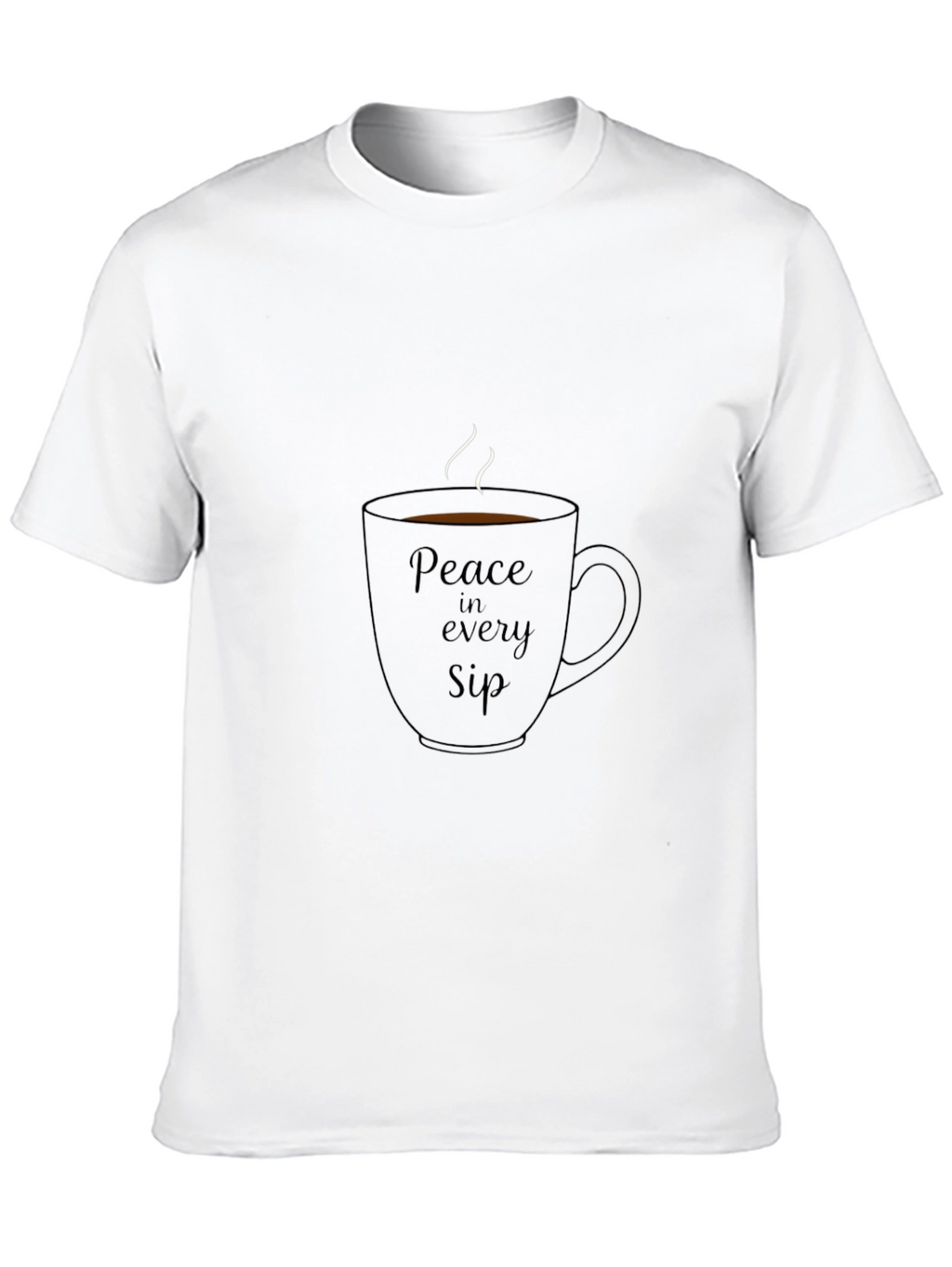 Peace in Every Sip Black Graphic Tee