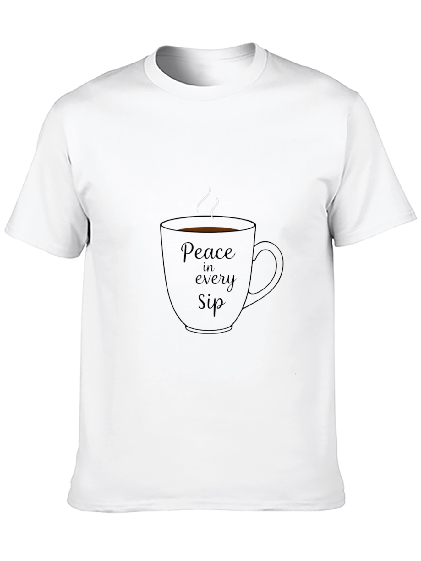 Peace in Every Sip Black Graphic Tee