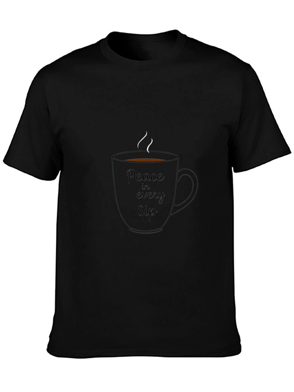 Peace in Every Sip Black Graphic Tee