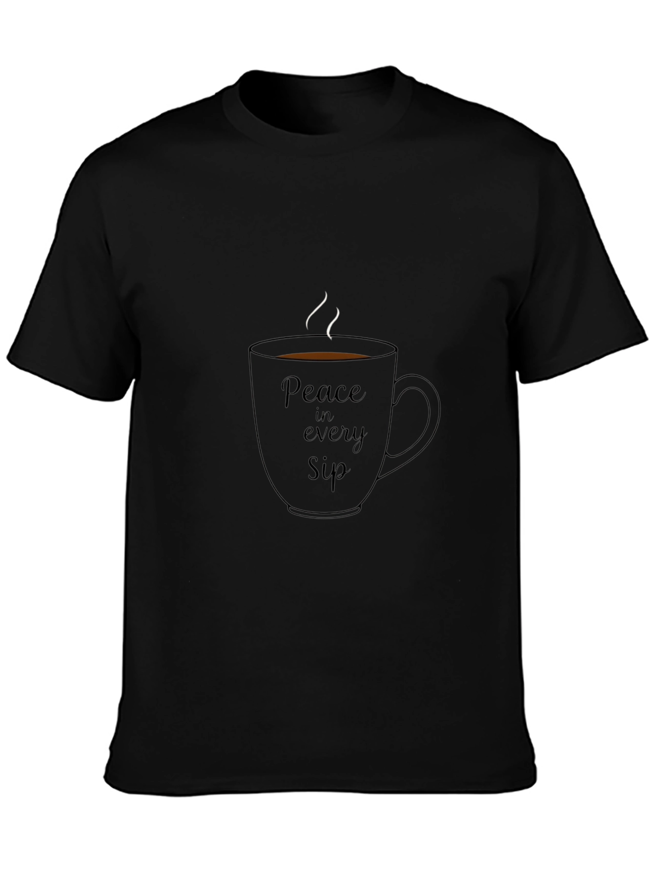 Peace in Every Sip Black Graphic Tee