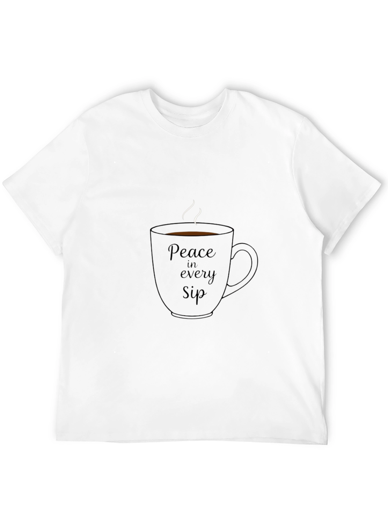Peace in Every Sip Black Graphic Tee