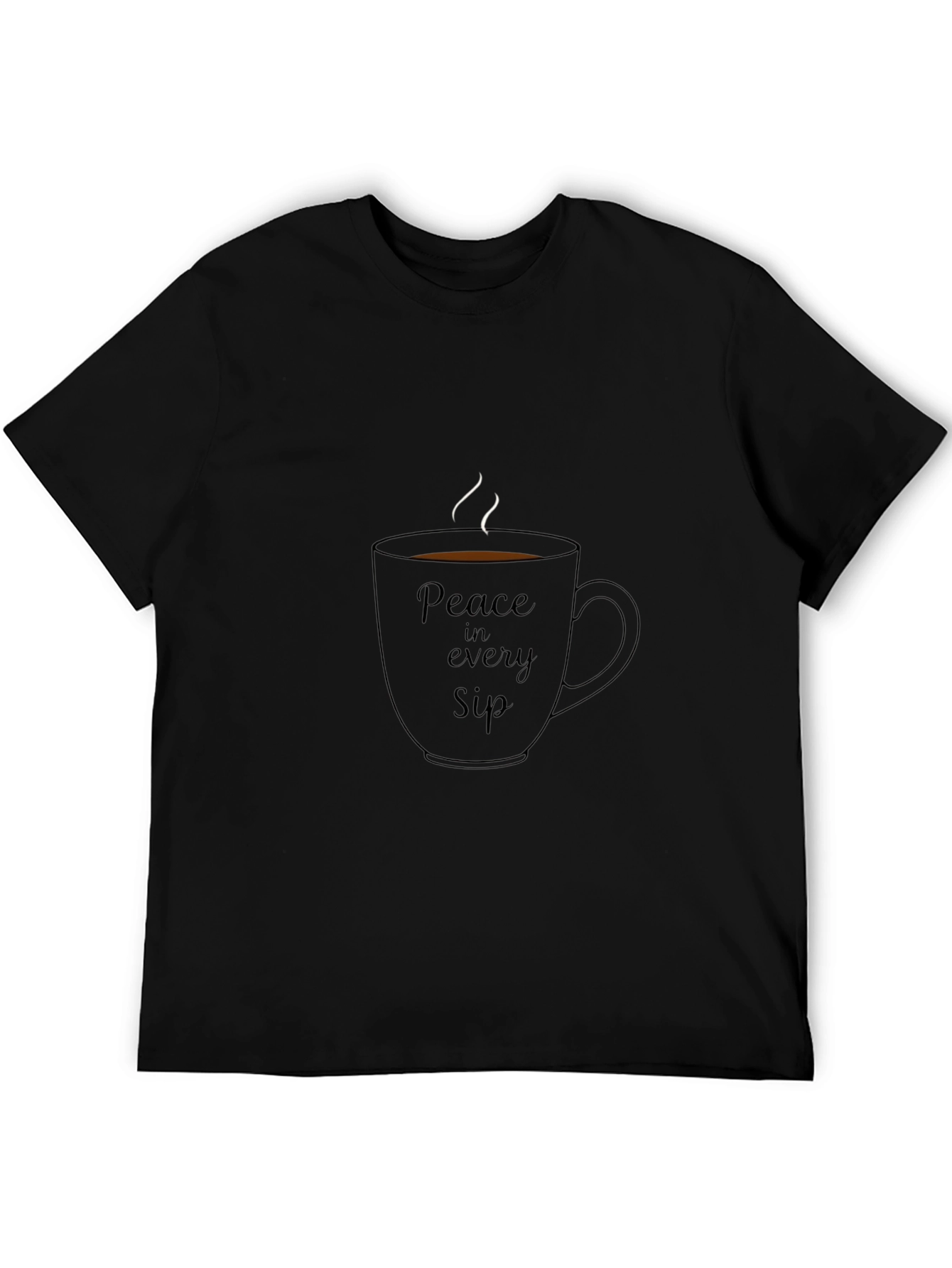 Peace in Every Sip Black Graphic Tee