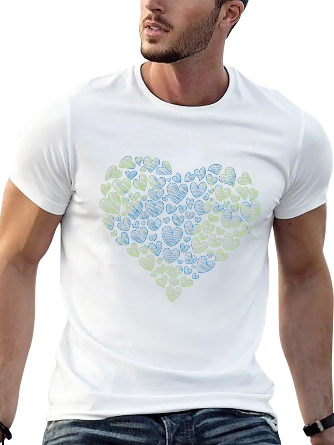 Heart Scribble Graphic Tee - Black