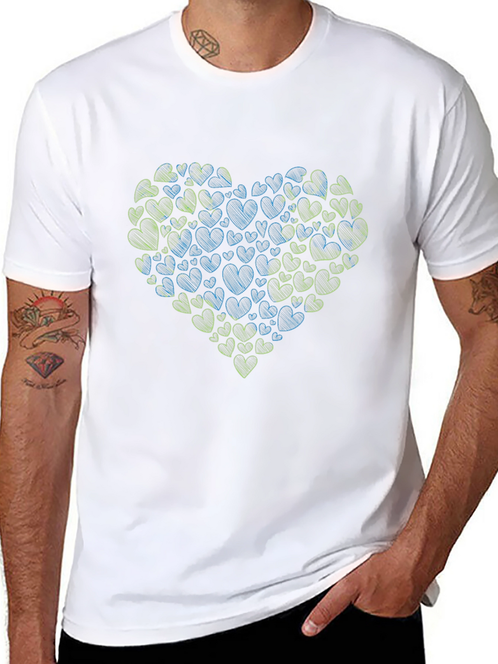 Heart Scribble Graphic Tee - Black