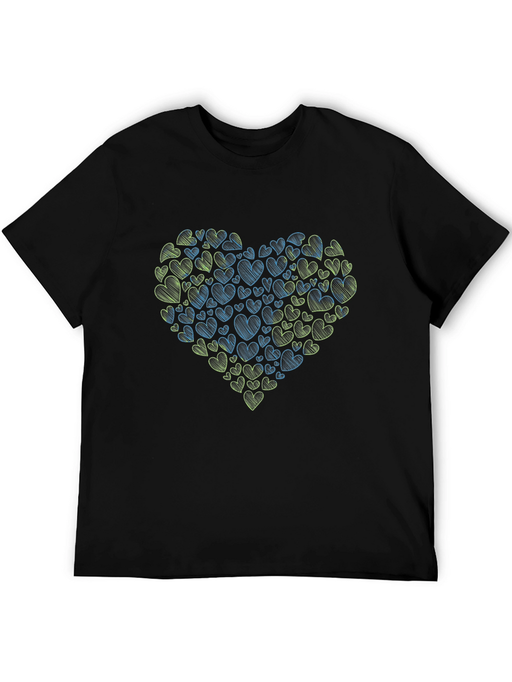 Heart Scribble Graphic Tee - Black