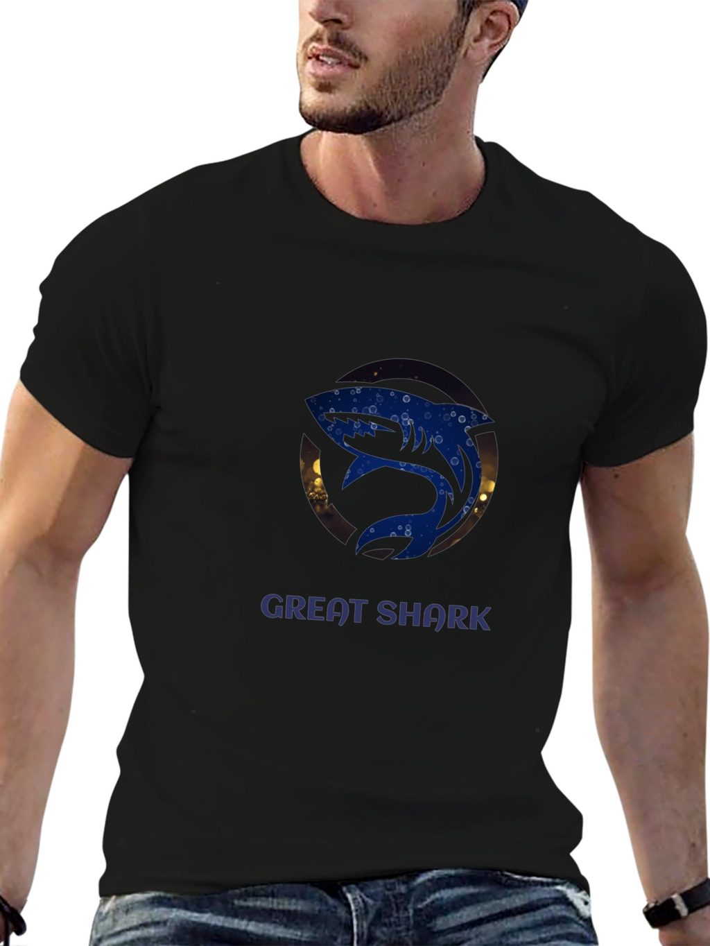 Great Shark Graphic T-Shirt - Dark Apparel