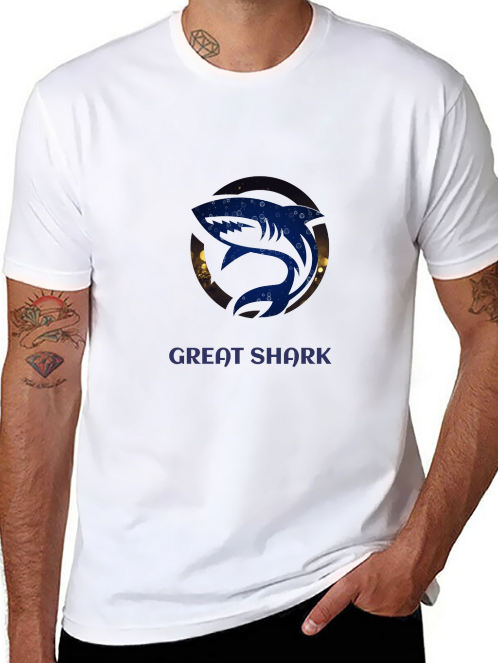 Great Shark Graphic T-Shirt - Dark Apparel