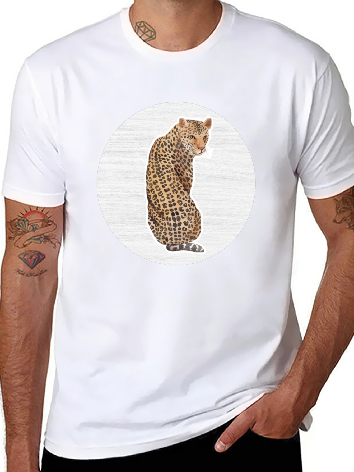 Leopard Graphic Tee - Stylish Animal Print T-Shirt