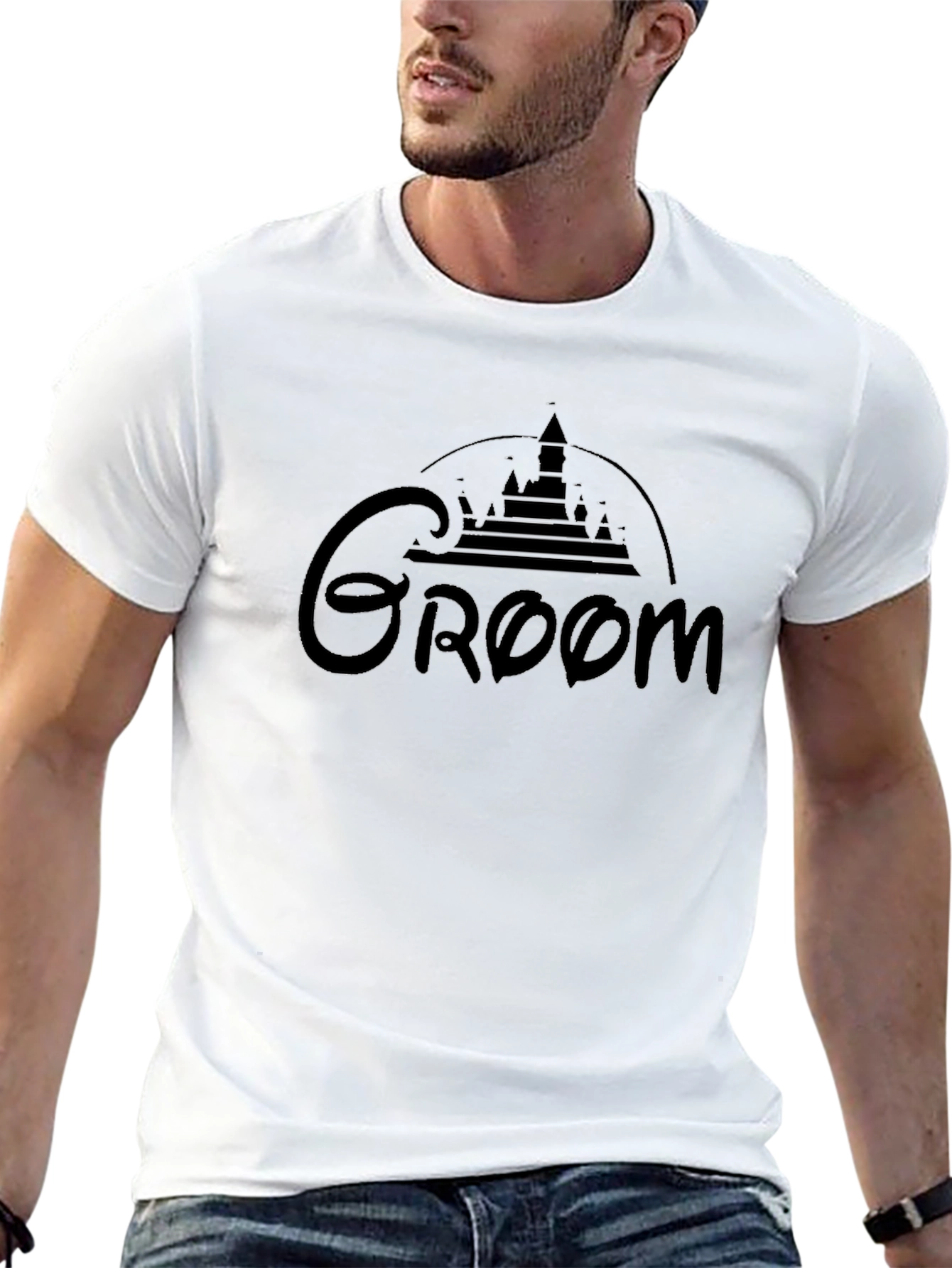 Groom Disney Castle Black T-Shirt