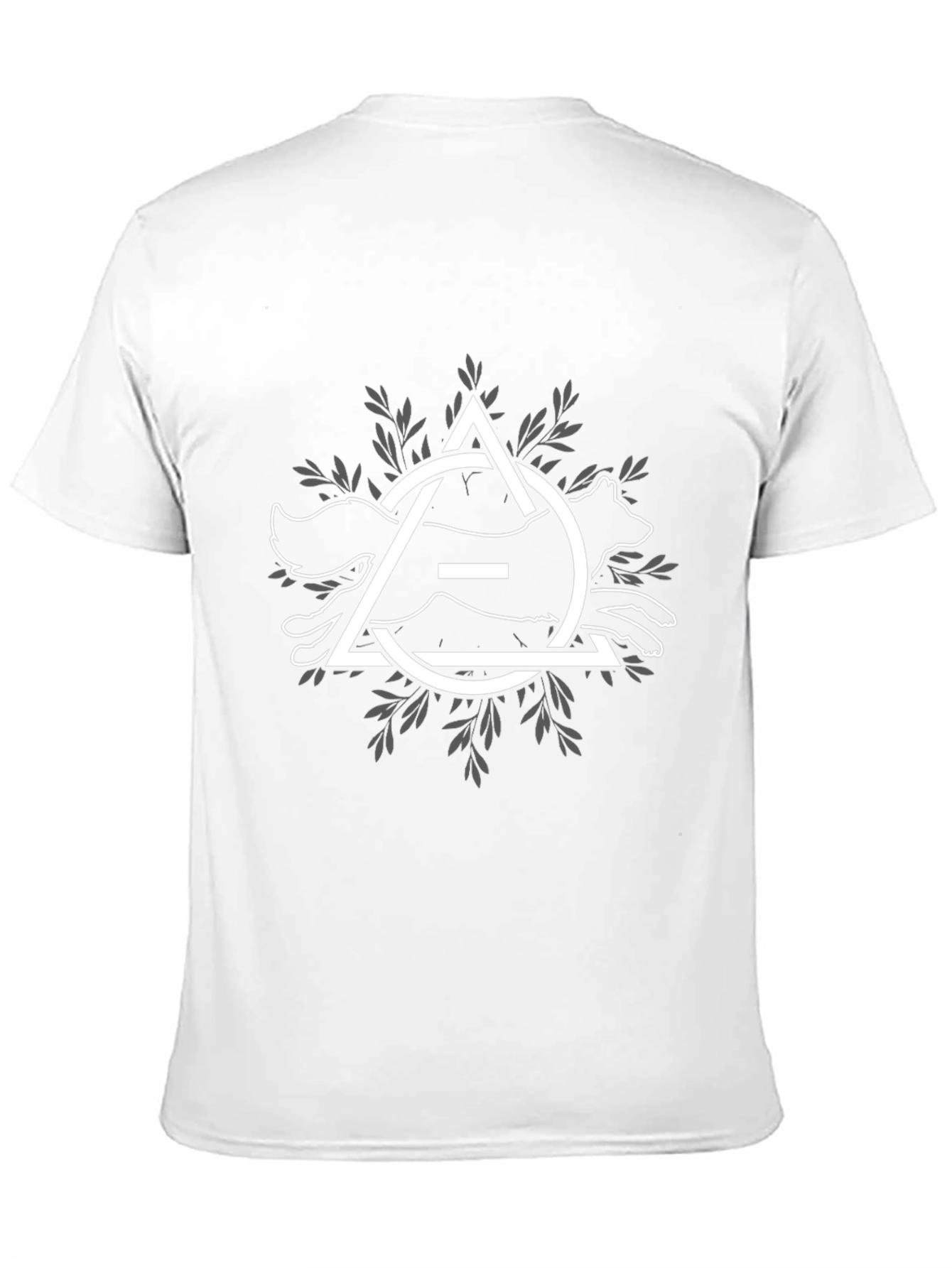 Geometric Fox Graphic Print Black T-Shirt