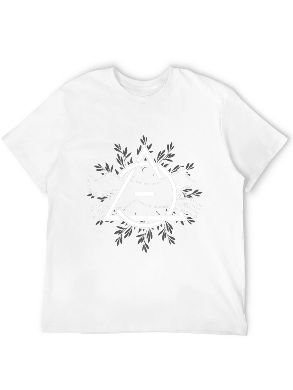 Geometric Fox Graphic Print Black T-Shirt