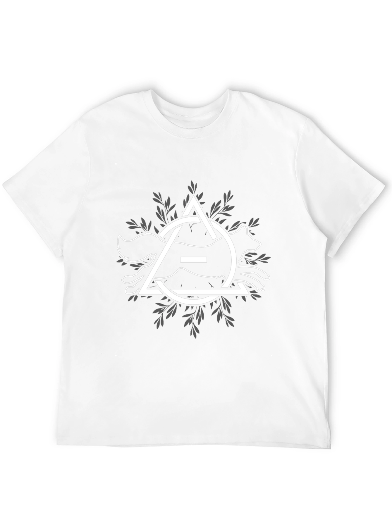 Geometric Fox Graphic Print Black T-Shirt
