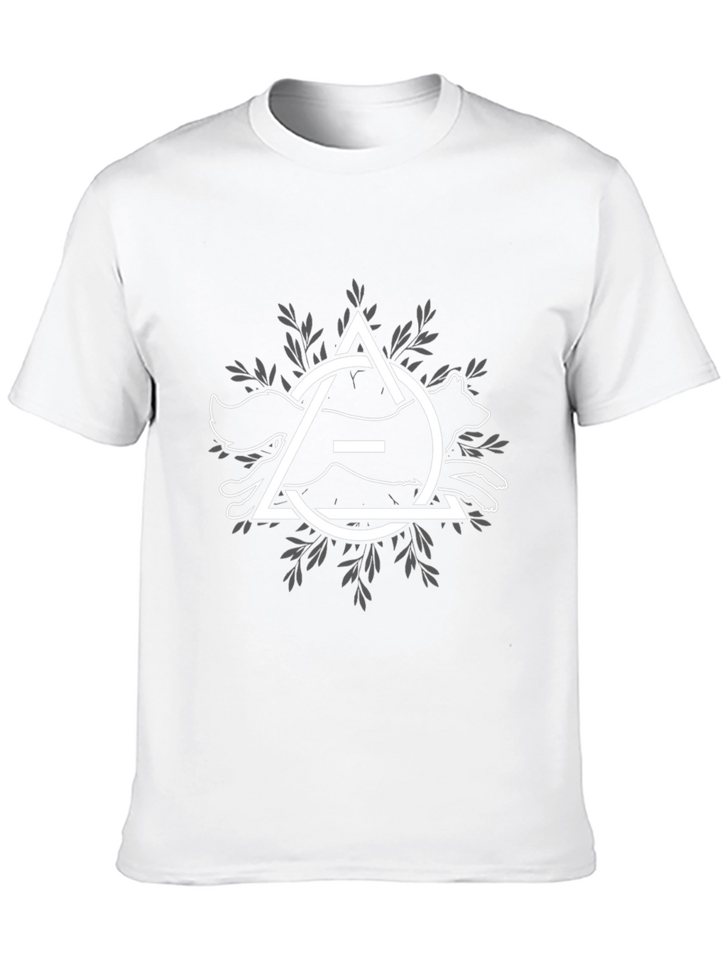 Geometric Fox Graphic Print Black T-Shirt