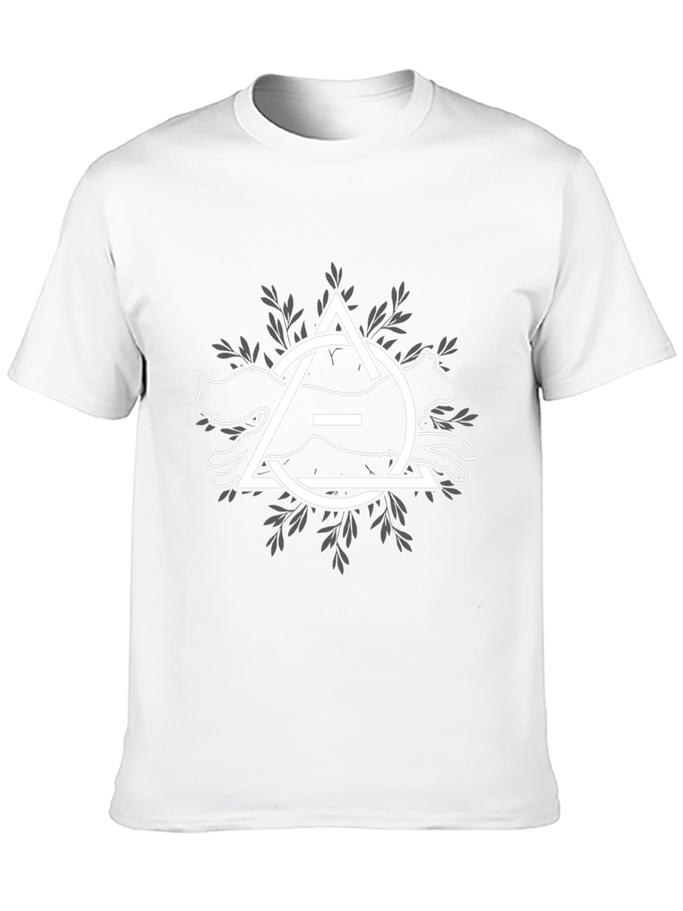 Geometric Fox Graphic Print Black T-Shirt