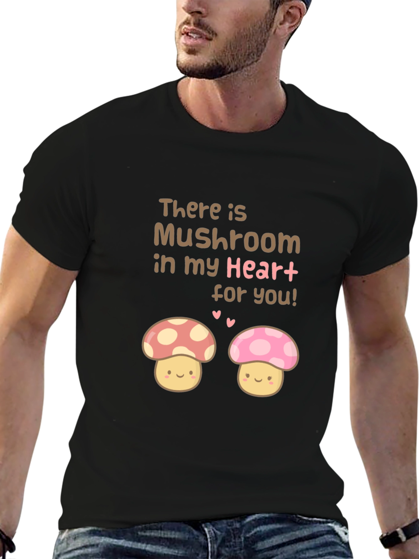 Mushroom Heart Tee - Cute Graphic Print T-Shirt