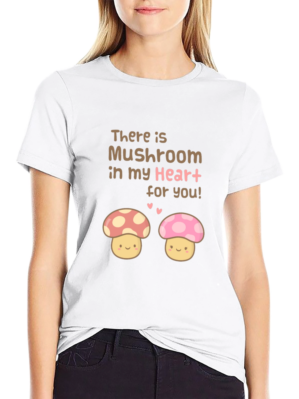 Mushroom Heart Tee - Cute Graphic Print T-Shirt