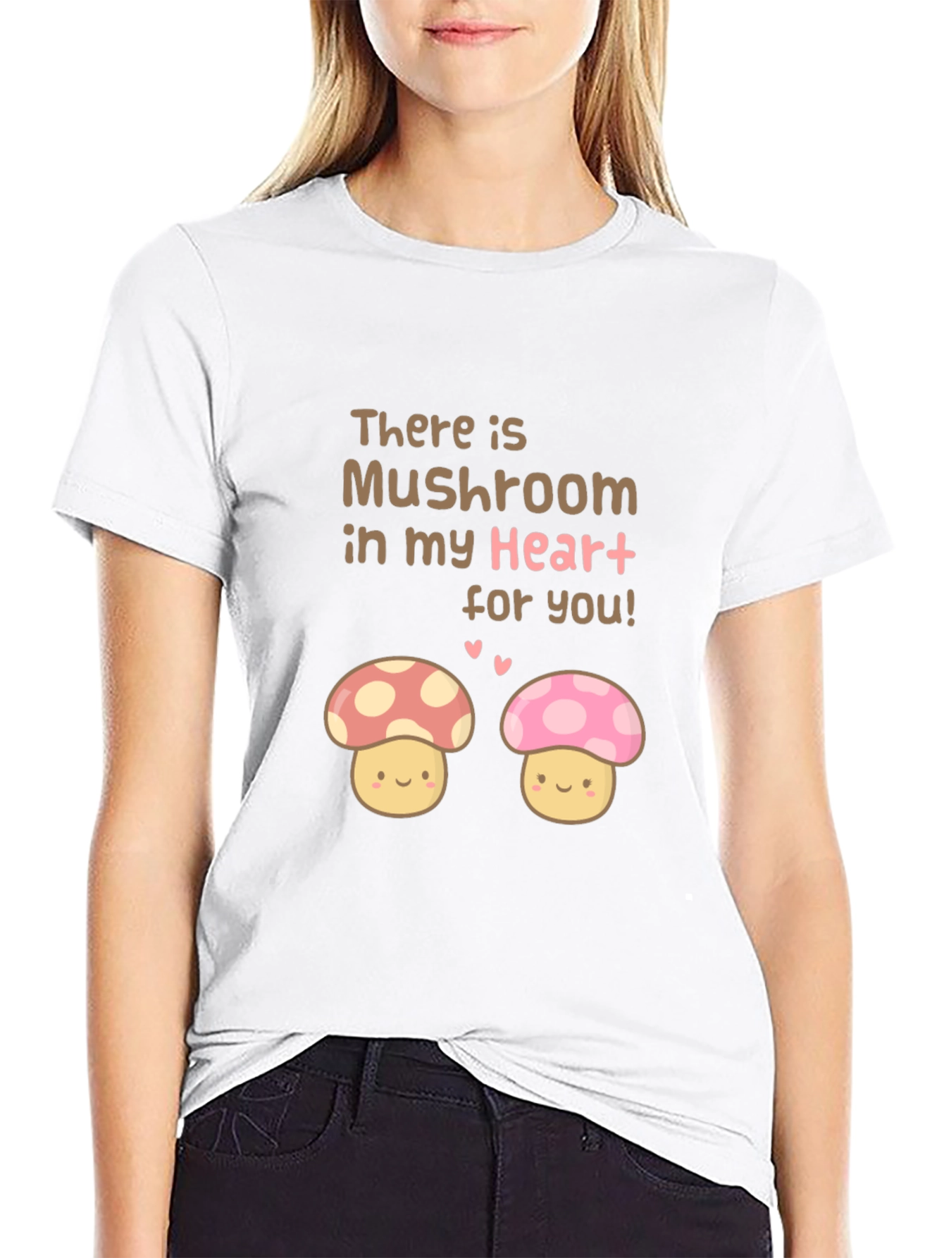 Mushroom Heart Tee - Cute Graphic Print T-Shirt