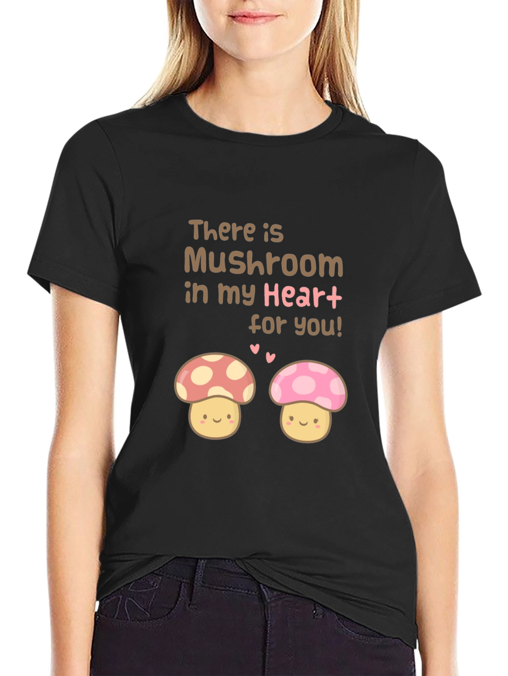 Mushroom Heart Tee - Cute Graphic Print T-Shirt