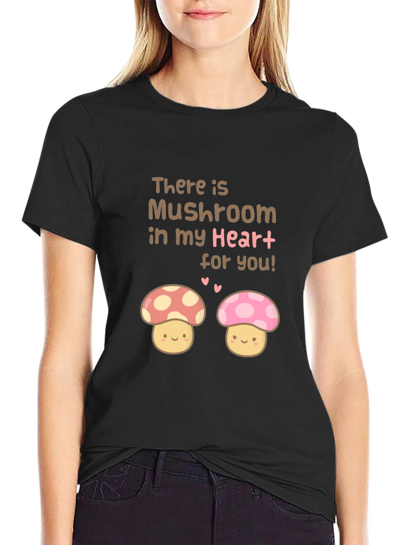 Mushroom Heart Tee - Cute Graphic Print T-Shirt
