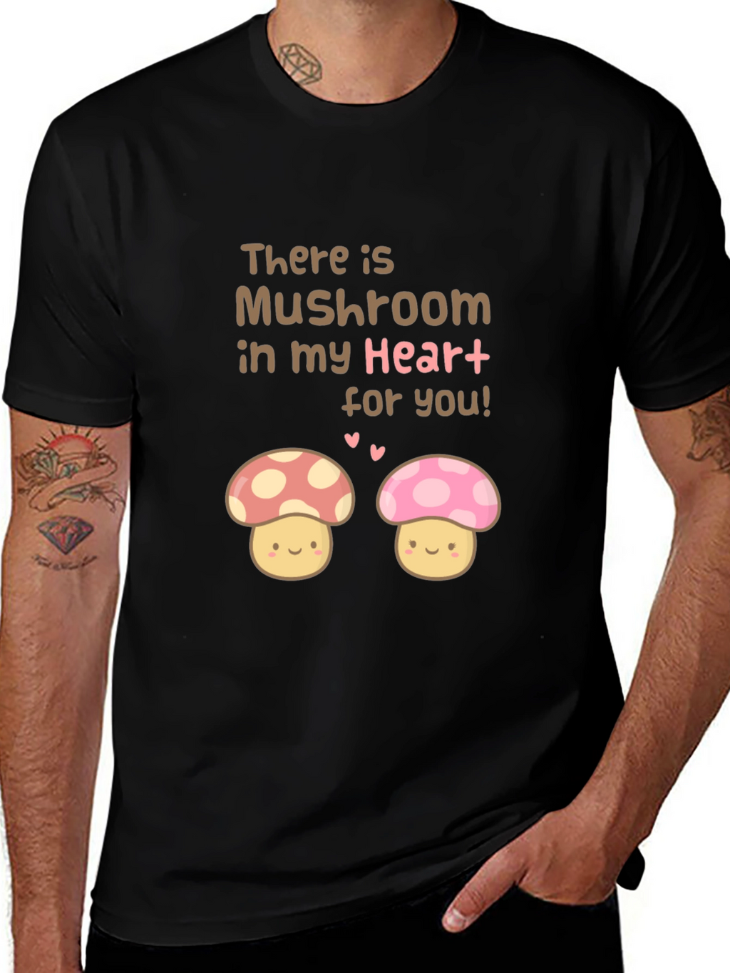 Mushroom Heart Tee - Cute Graphic Print T-Shirt