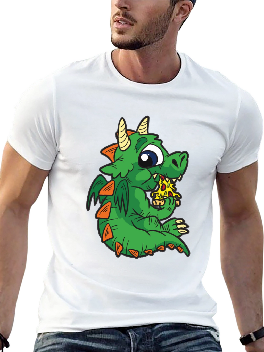 Dragon Pizza T-Shirt - Cute Cartoon Graphic Tee
