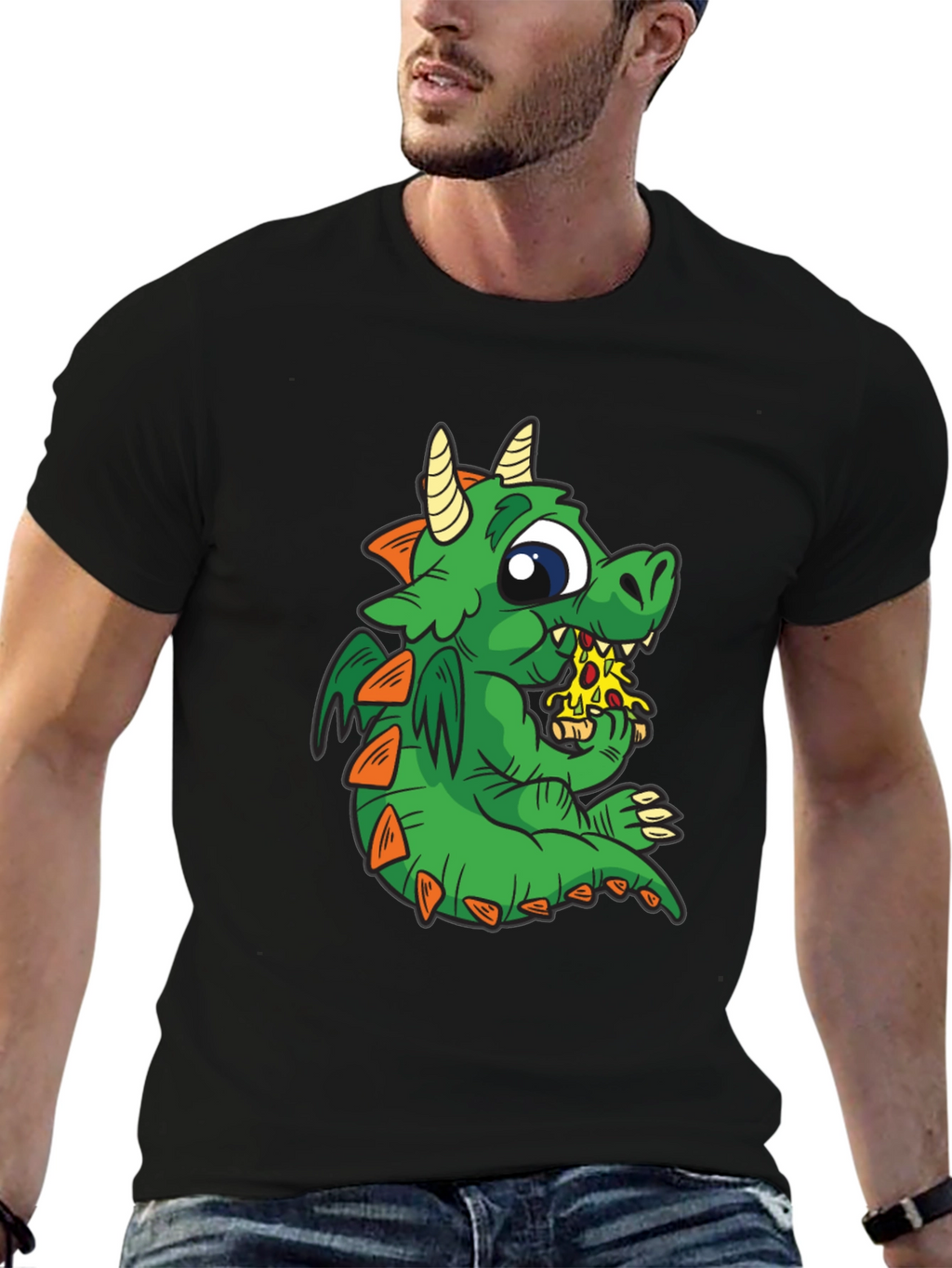 Dragon Pizza T-Shirt - Cute Cartoon Graphic Tee
