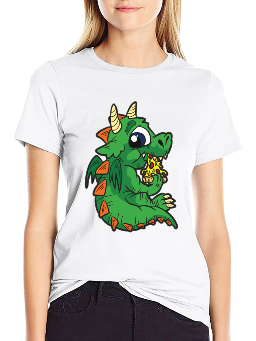 Dragon Pizza T-Shirt - Cute Cartoon Graphic Tee
