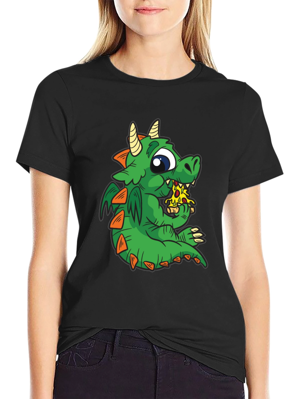 Dragon Pizza T-Shirt - Cute Cartoon Graphic Tee