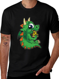 Dragon Pizza T-Shirt - Cute Cartoon Graphic Tee