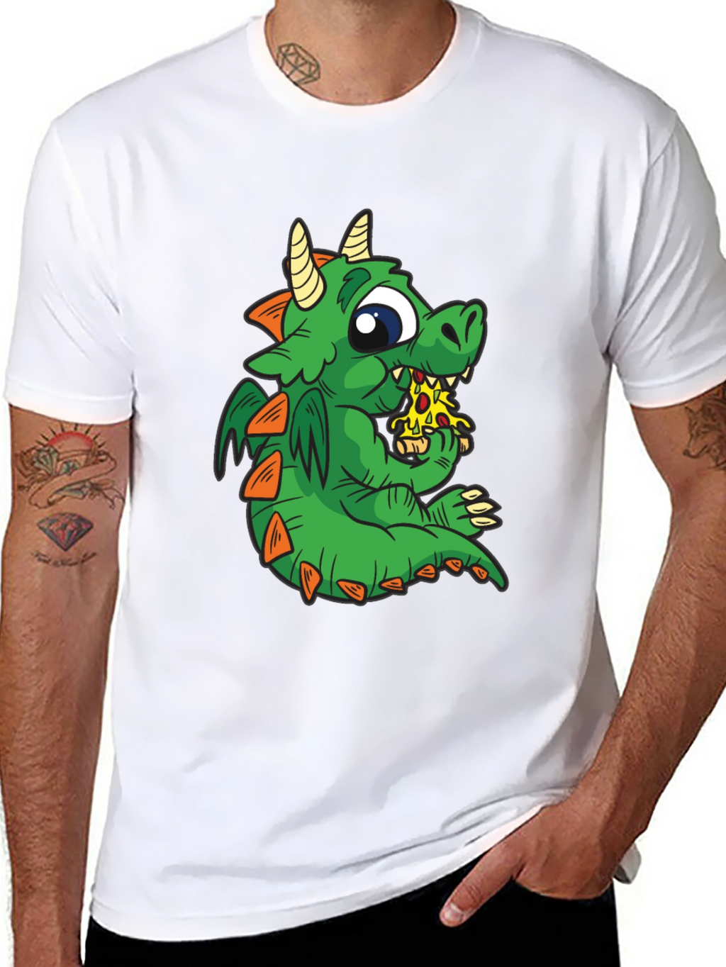 Dragon Pizza T-Shirt - Cute Cartoon Graphic Tee