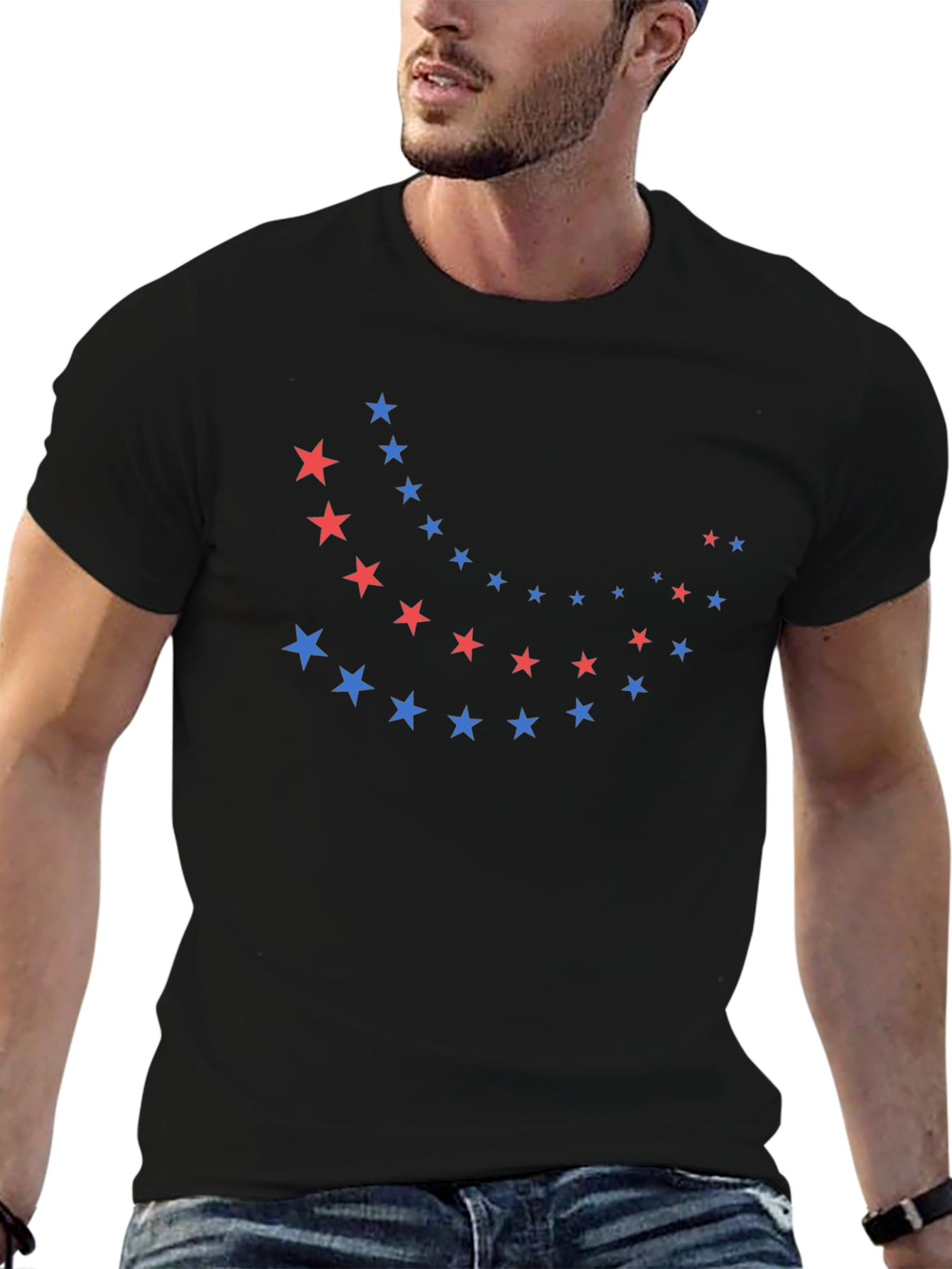Stylish Black T-Shirt with Star Design