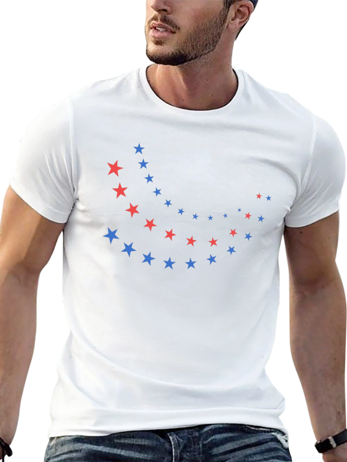 Stylish Black T-Shirt with Star Design